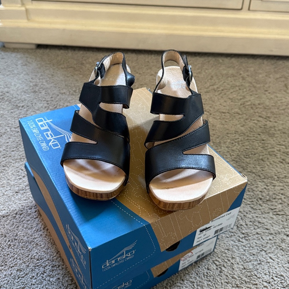 Dansko Black Strappy Sandals